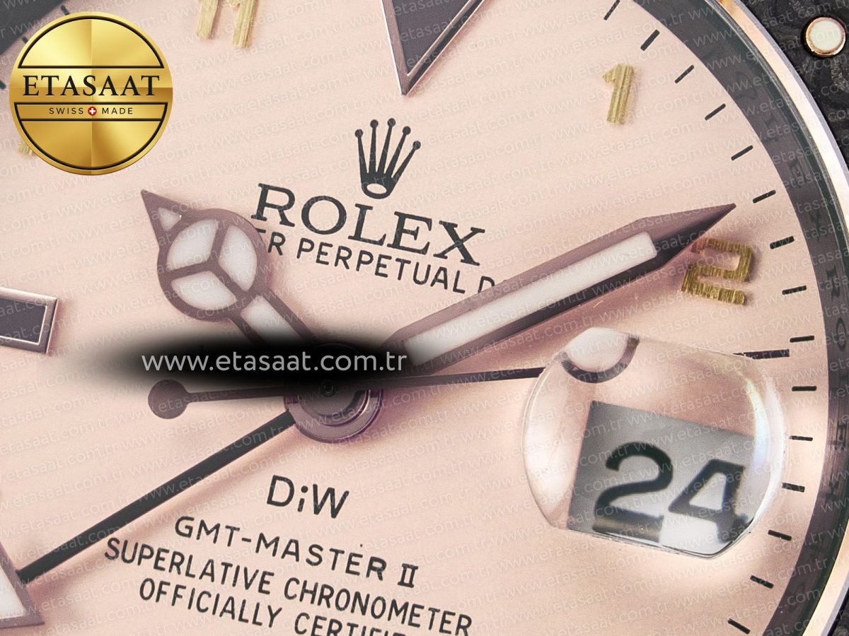 Rolex GMT Carbon Best Edition Yellow Roman Dial on Brown Nylon Strap SA3285 - Görsel 11