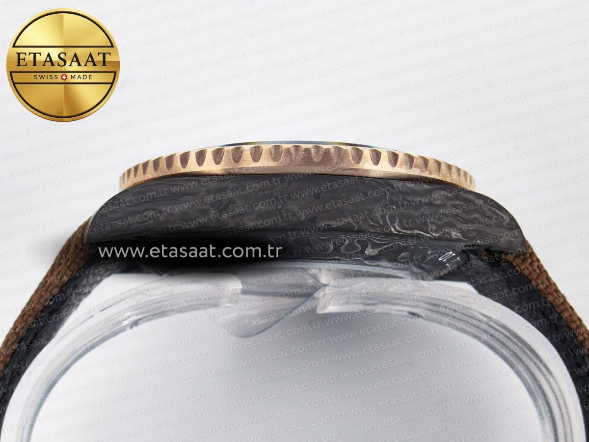 Rolex GMT Carbon Best Edition Yellow Roman Dial on Brown Nylon Strap SA3285 - Görsel 14