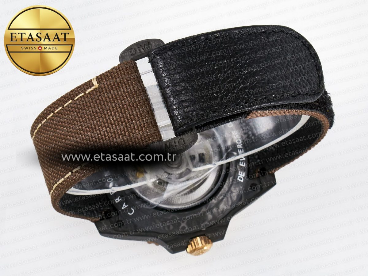 Rolex GMT Carbon Best Edition Yellow Roman Dial on Brown Nylon Strap SA3285 - Görsel 16