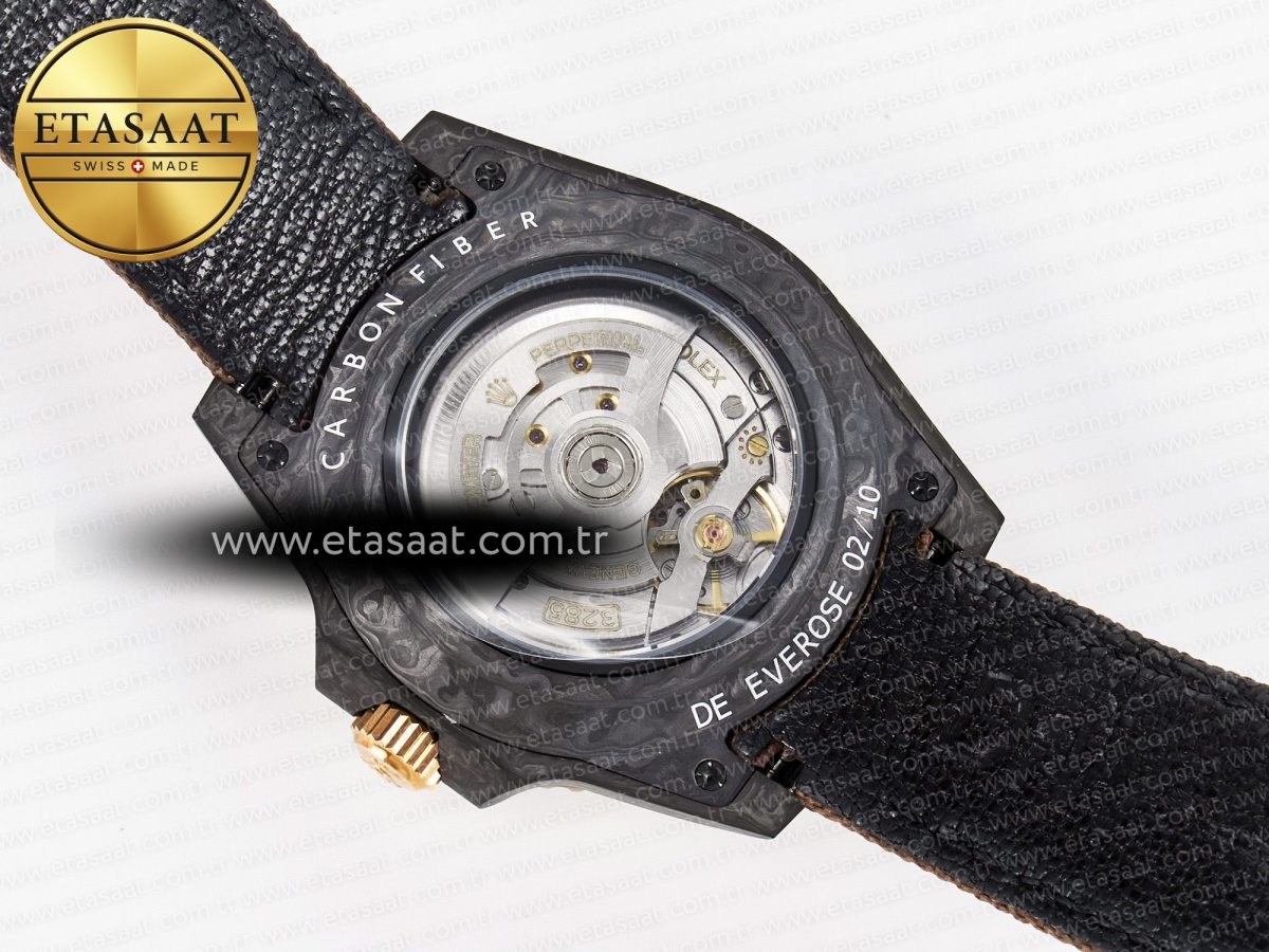 Rolex GMT Carbon Best Edition Yellow Roman Dial on Brown Nylon Strap SA3285 - Görsel 17
