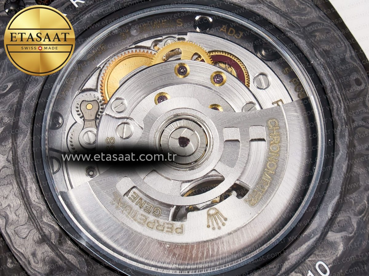 Rolex GMT Carbon Best Edition Yellow Roman Dial on Brown Nylon Strap SA3285 - Görsel 19