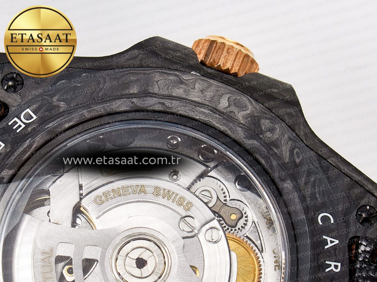Rolex GMT Carbon Best Edition Yellow Roman Dial on Brown Nylon Strap SA3285 - Görsel 20