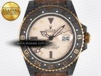 Rolex GMT Carbon Best Edition Yellow Roman Dial on Brown Nylon Strap SA3285 - Görsel 4