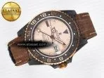 Rolex GMT Carbon Best Edition Yellow Roman Dial on Brown Nylon Strap SA3285 - Görsel 8