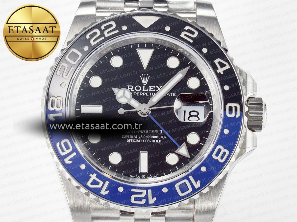 Rolex GMT-Master II 126710 BLNR Blue/Black Ceramic QF 1:1 Best Edition on Jubilee Bracelet VR3285 CHS - Görsel 4
