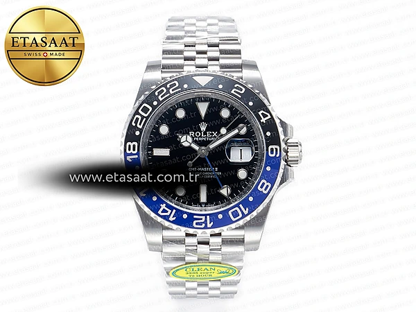 Rolex GMT-Master II 126710 BLNR Clean Siyah/Mavi DD3285 Eta Saat - 1:1 Süper Klon Replika Saat