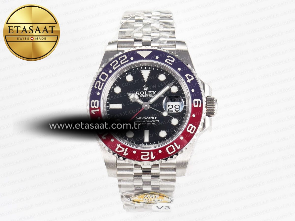 Rolex GMT-Master II 126710 BLRO Blue/Red Ceramic 904L ARF 1:1 Best Edition on Jubilee Bracelet SH3285 V3 - Görsel 3