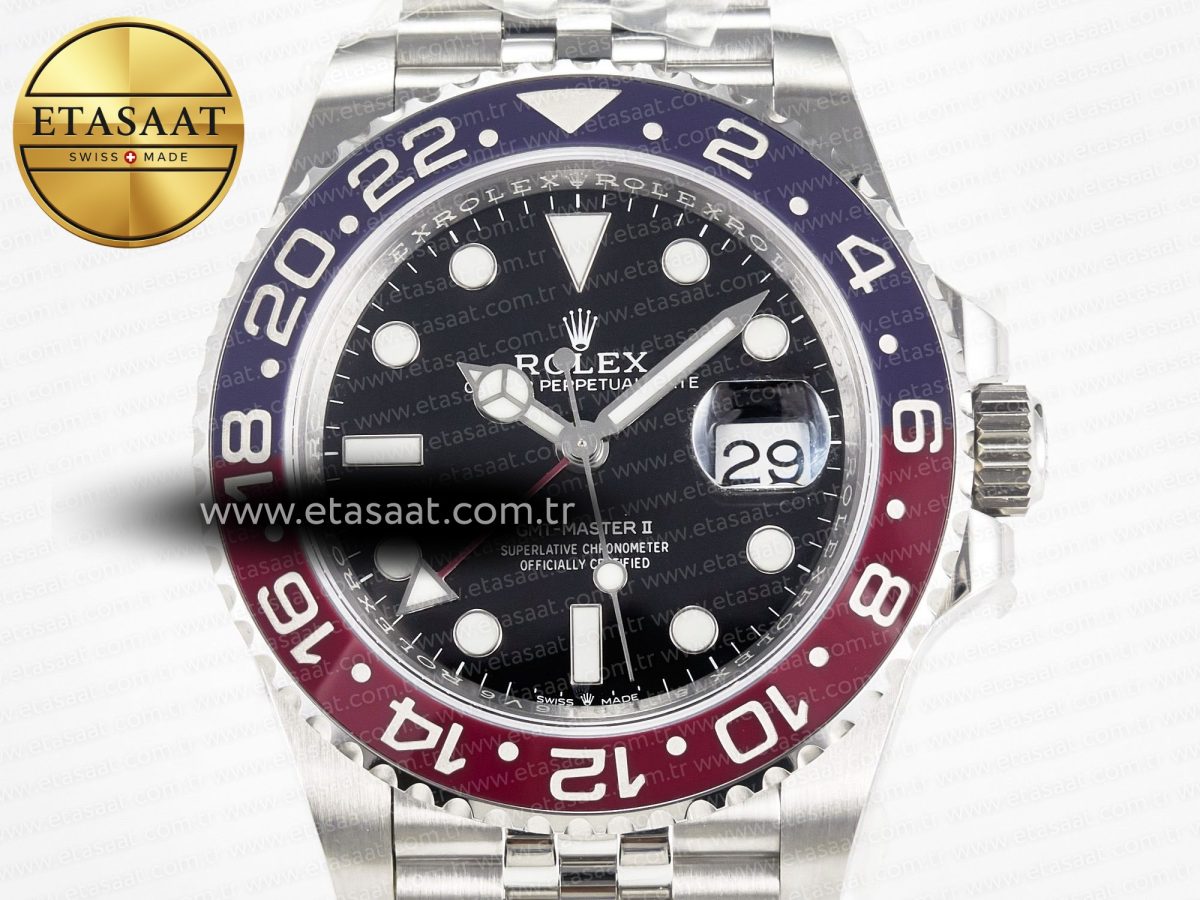 Rolex GMT-Master II 126710 BLRO Blue/Red Ceramic 904L ARF 1:1 Best Edition on Jubilee Bracelet SH3285 V3 - Görsel 4