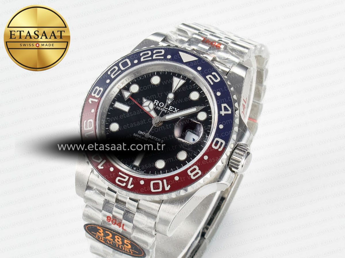 Rolex GMT-Master II 126710 BLRO Blue/Red Ceramic QF 1:1 Best Edition on Jubilee Bracelet VR3285 CHS - Görsel 1