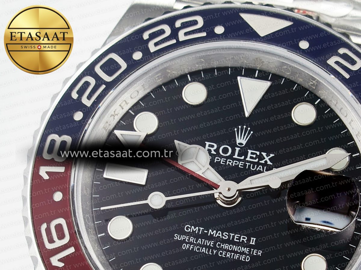 Rolex GMT-Master II 126710 BLRO Blue/Red Ceramic QF 1:1 Best Edition on Jubilee Bracelet VR3285 CHS - Görsel 10