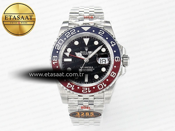 Rolex GMT-Master II 126710 BLRO Mavi/Kırmızı Seramik V2 Eta Saat - 1:1 Süper Klon Replika Saat