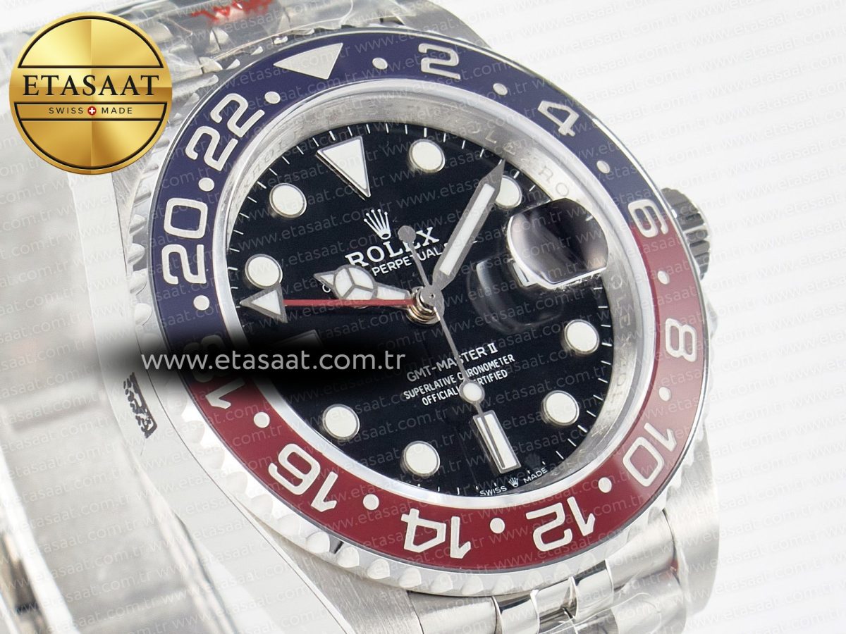 Rolex GMT-Master II 126710 BLRO Blue/Red Ceramic QF 1:1 Best Edition on Jubilee Bracelet VR3285 CHS - Görsel 5