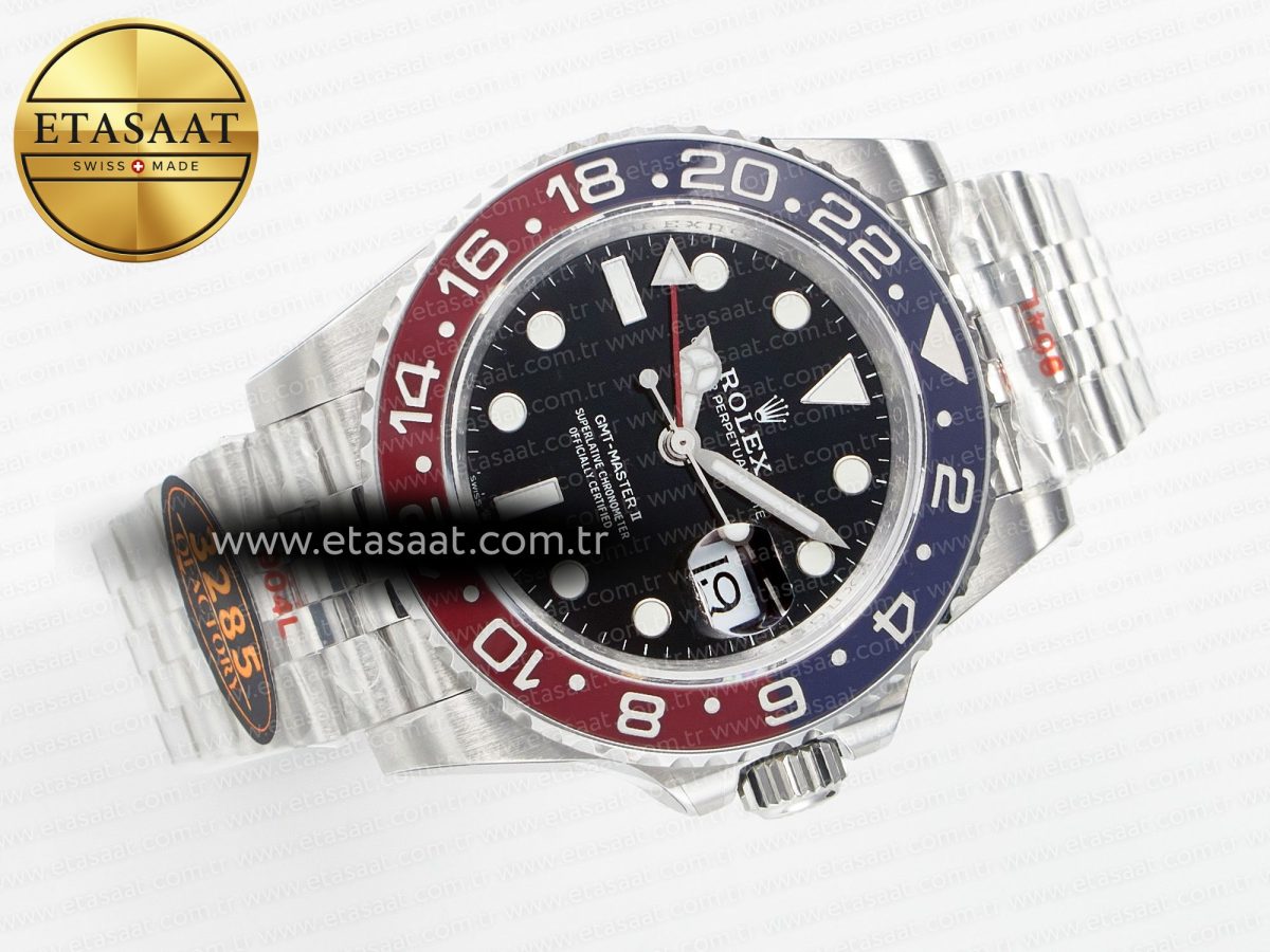 Rolex GMT-Master II 126710 BLRO Blue/Red Ceramic QF 1:1 Best Edition on Jubilee Bracelet VR3285 CHS - Görsel 8