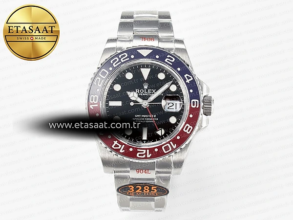 Rolex GMT-Master II 126710 BLRO Mavi/Kırmızı Seramik QF Eta Saat - 1:1 Süper KlReplika Saat
