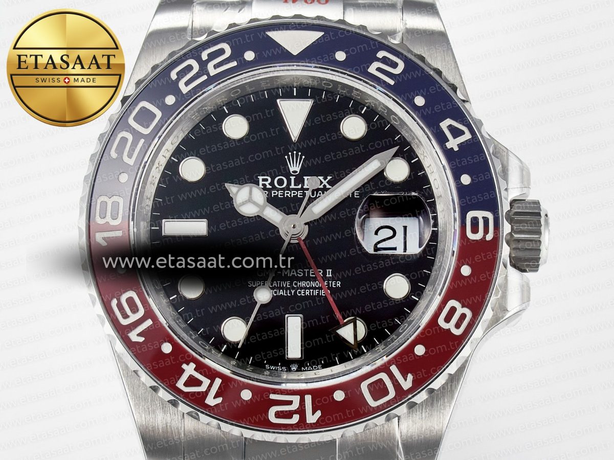 Rolex GMT-Master II 126710 BLRO Blue/Red Ceramic QF 1:1 Best Edition on Oyster Bracelet VR3285 CHS - Görsel 4