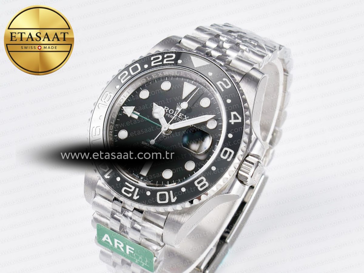 Rolex GMT-Master II 126710 GRNR Black/Gray Ceramic 904L Steel ARF 1:1 Best Edition on Jubilee Strap SH3285 - Görsel 1
