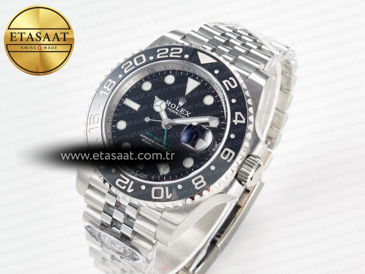 Rolex GMT-Master II 126710 GRNR Black/Gray Ceramic 904L Steel Clean 1:1 Best Edition on Jubilee Strap DD3285 - Görsel 1