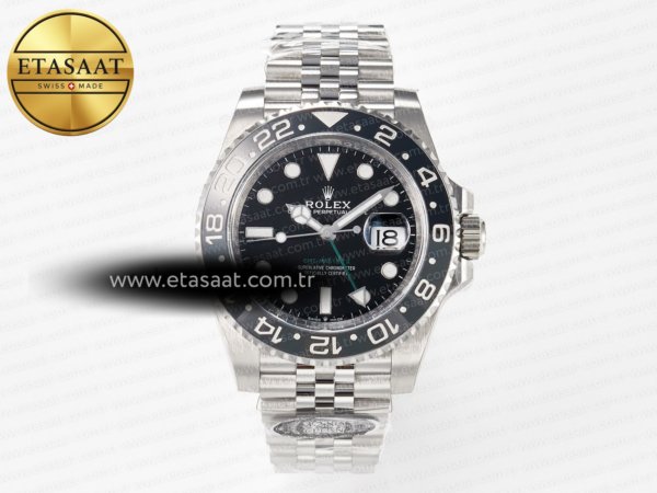 Rolex GMT-Master II 126710 GRNR Siyah/Gri Seramik DD3285 Eta Saat - 1:1 Süper Klon Replika Saat