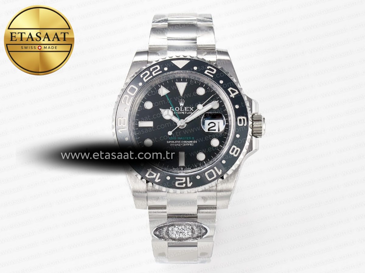 Rolex GMT-Master II 126710 GRNR Black/Gray Ceramic 904L Steel Clean 1:1 Best Edition on Oyster Strap DD3285 - Görsel 3
