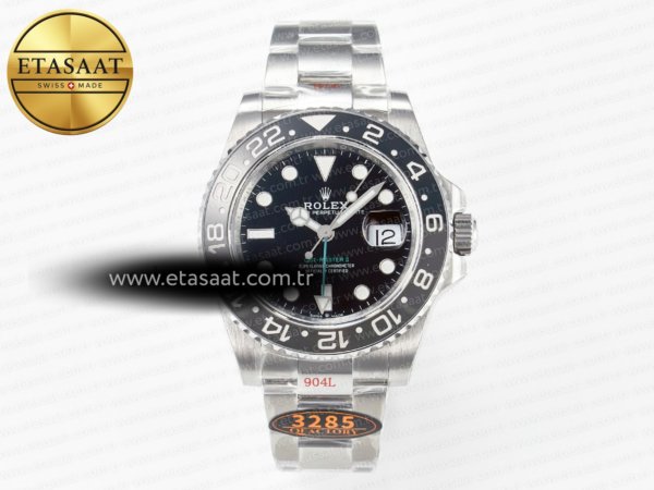 Rolex GMT-Master II 126710 Siyah/Gri Seramik VR3285 Eta Saat - 1:1 Süper Klon Replika Saat