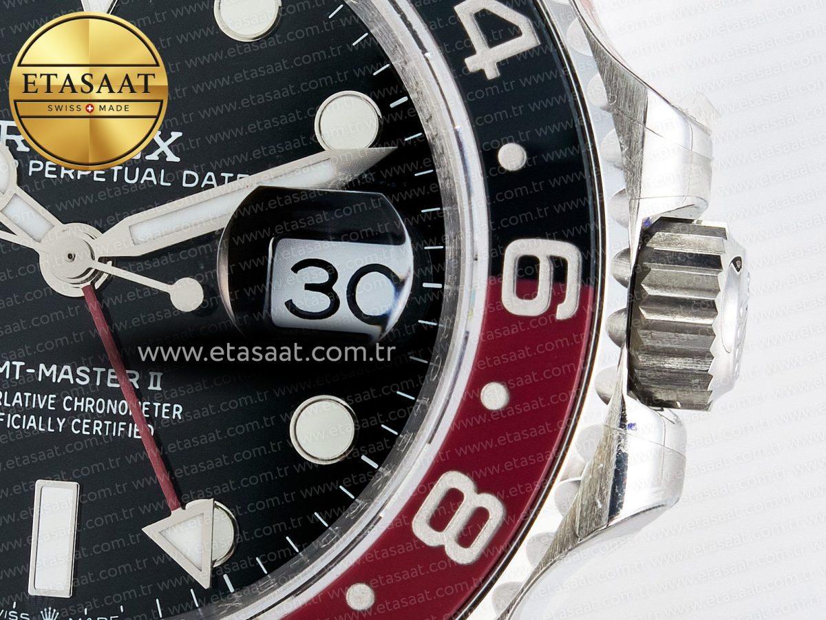 Rolex GMT-Master II 126710 LNRO Black/Red Ceramic GMF 1:1 Best Edition on Black Dial on SS Jubilee Bracelet Super Clone VR3285 CHS (Gain Weight) - Görsel 11