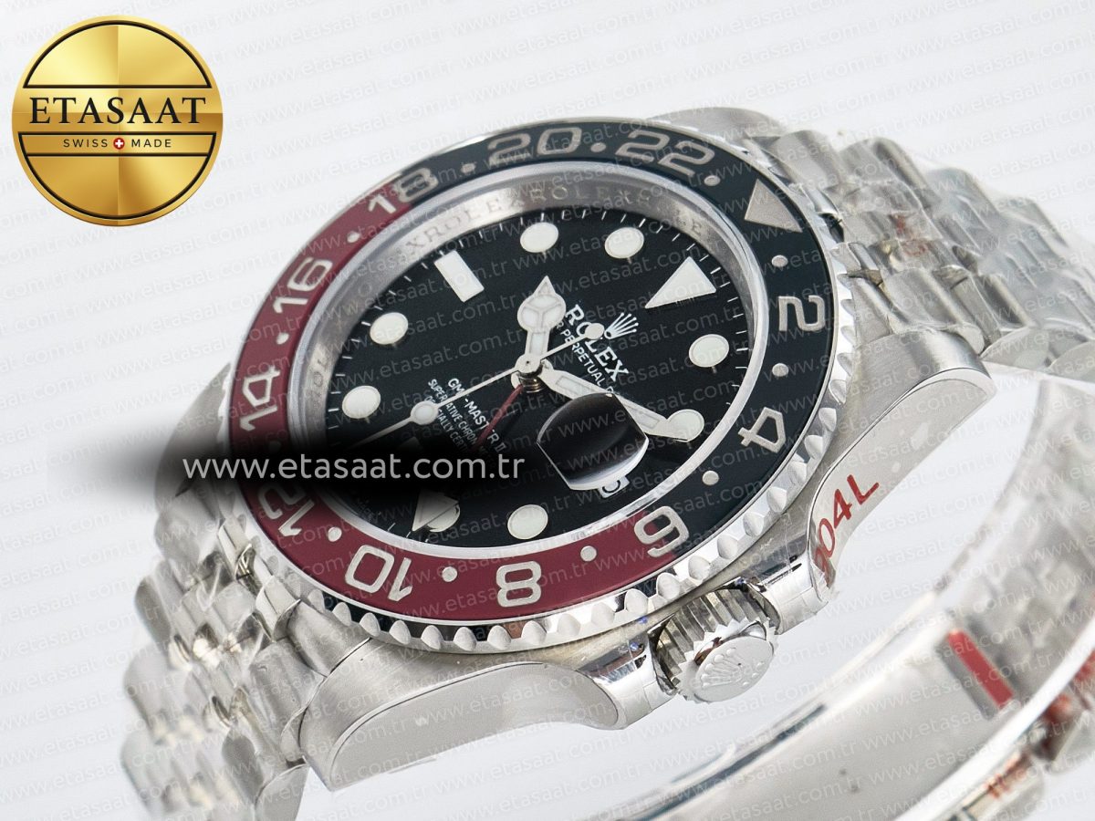 Rolex GMT-Master II 126710 LNRO Black/Red Ceramic GMF 1:1 Best Edition on Black Dial on SS Jubilee Bracelet Super Clone VR3285 CHS (Gain Weight) - Görsel 6