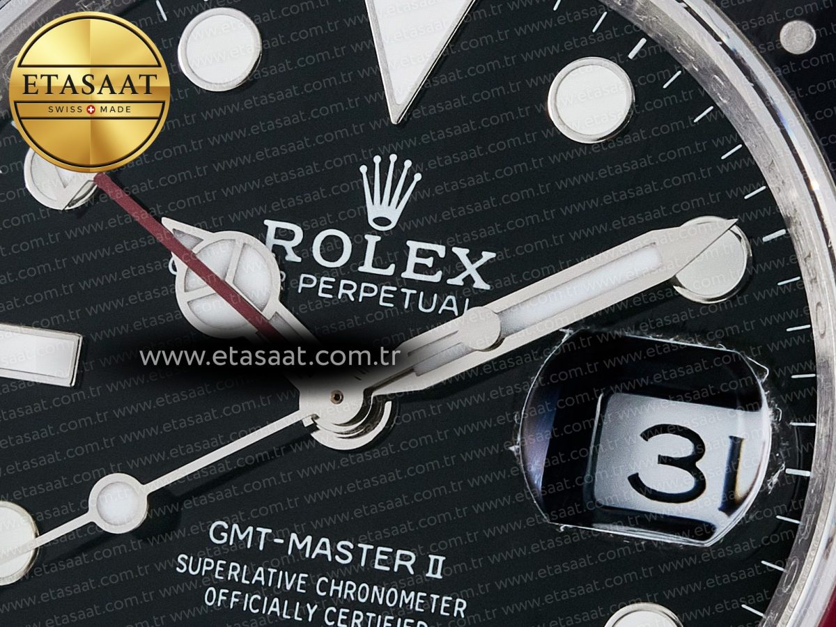 Rolex GMT-Master II 126710 LNRO Black/Red Ceramic GMF 1:1 Best Edition on Black Dial on SS Oyster Bracelet Super Clone VR3285 CHS (Gain Weight) - Görsel 10