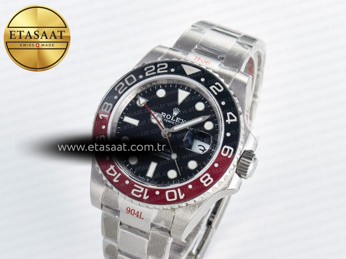 Rolex GMT-Master II 126710 LNRO Black/Red Ceramic GMF 1:1 Best Edition on Black Dial on SS Oyster Bracelet Super Clone VR3285 CHS (Gain Weight) - Görsel 2