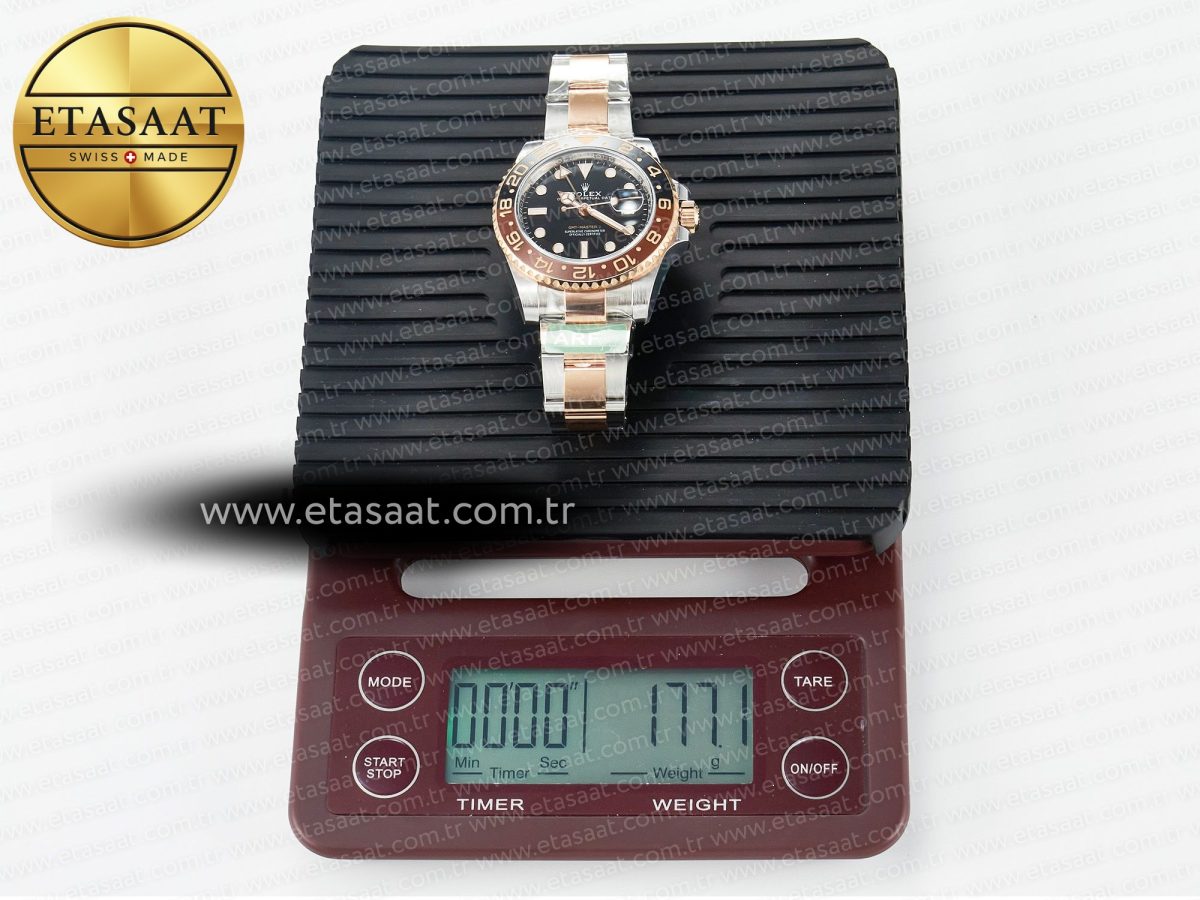 Rolex GMT-Master II 126711 CHNR ARF 1:1 Best Edition on Black Dial SS/RG Bracelet Super Clone VR3285 CHS (Gain Weight) - Görsel 35