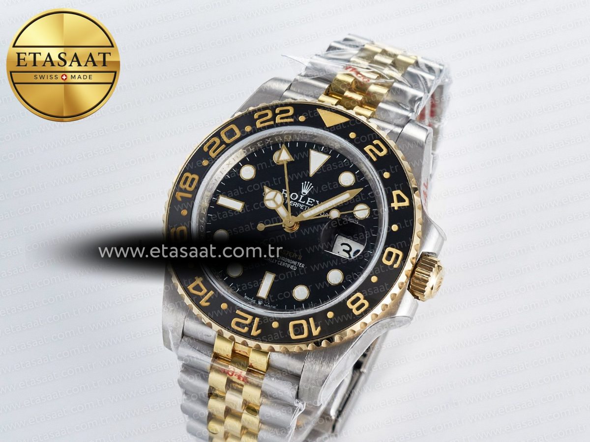 Rolex GMT-Master II 126713 GRNR GMF 1:1 Best Edition on Black Dial on SS/YG Jubilee Bracelet Super Clone VR3285 CHS (Gain Weight) - Görsel 1