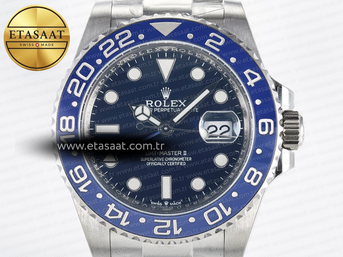Rolex GMT-Master II 126716 BLAKEN 904L 1:1 Best Edition Blue Dial on SS Bracelet SH3285 - Görsel 4