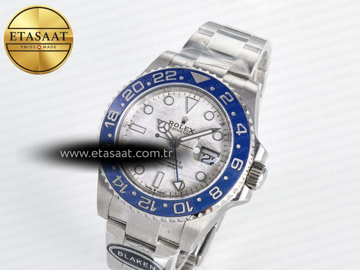 Rolex GMT-Master II 126716 BLAKEN 904L 1:1 Best Edition Meteorite Dial on SS Bracelet SH3285 - Görsel 1