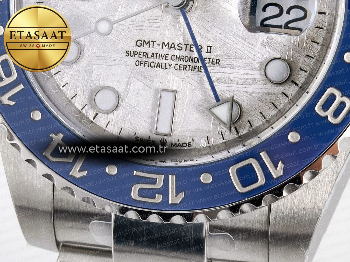 Rolex GMT-Master II 126716 BLAKEN 904L 1:1 Best Edition Meteorite Dial on SS Bracelet SH3285 - Görsel 12