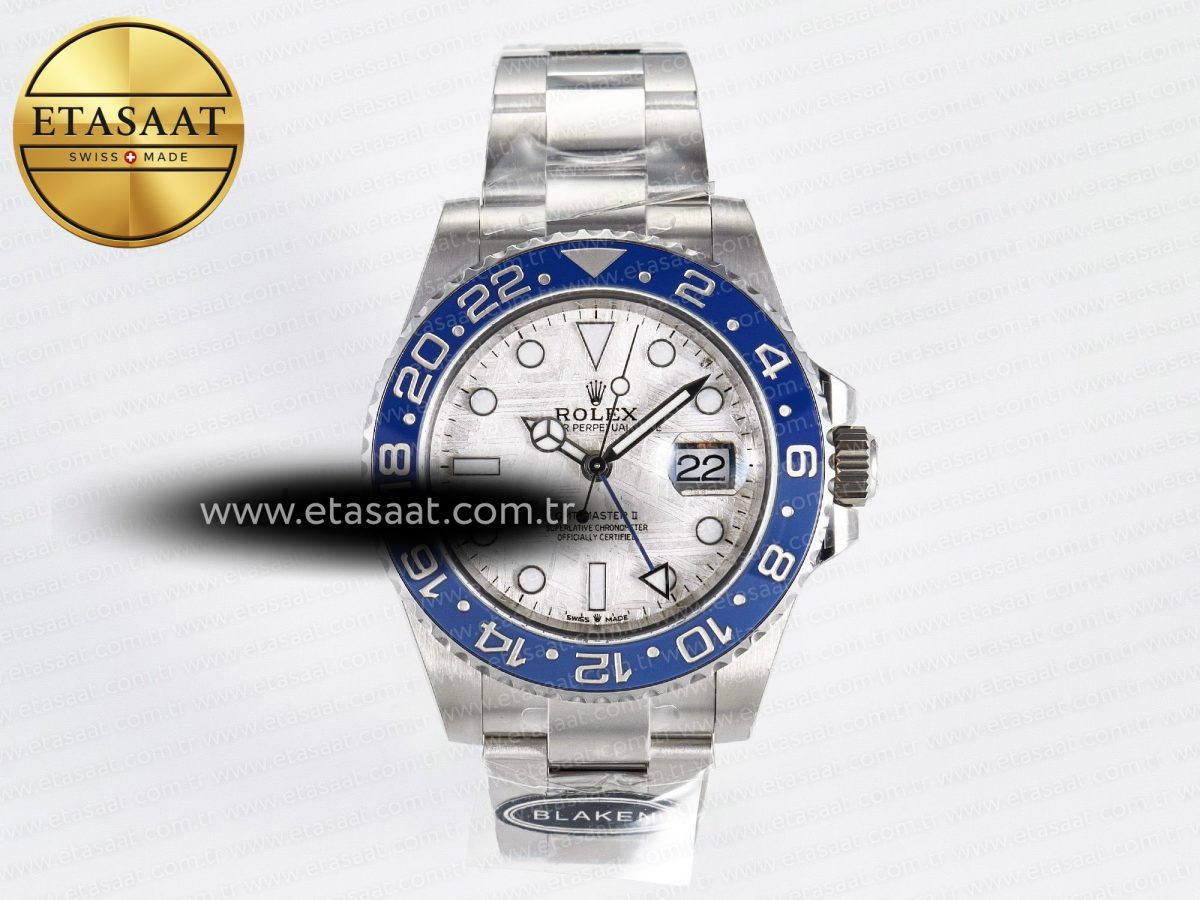 Rolex GMT-Master II 126716 BLAKEN 904L 1:1 Best Edition Meteorite Dial on SS Bracelet SH3285 - Görsel 3