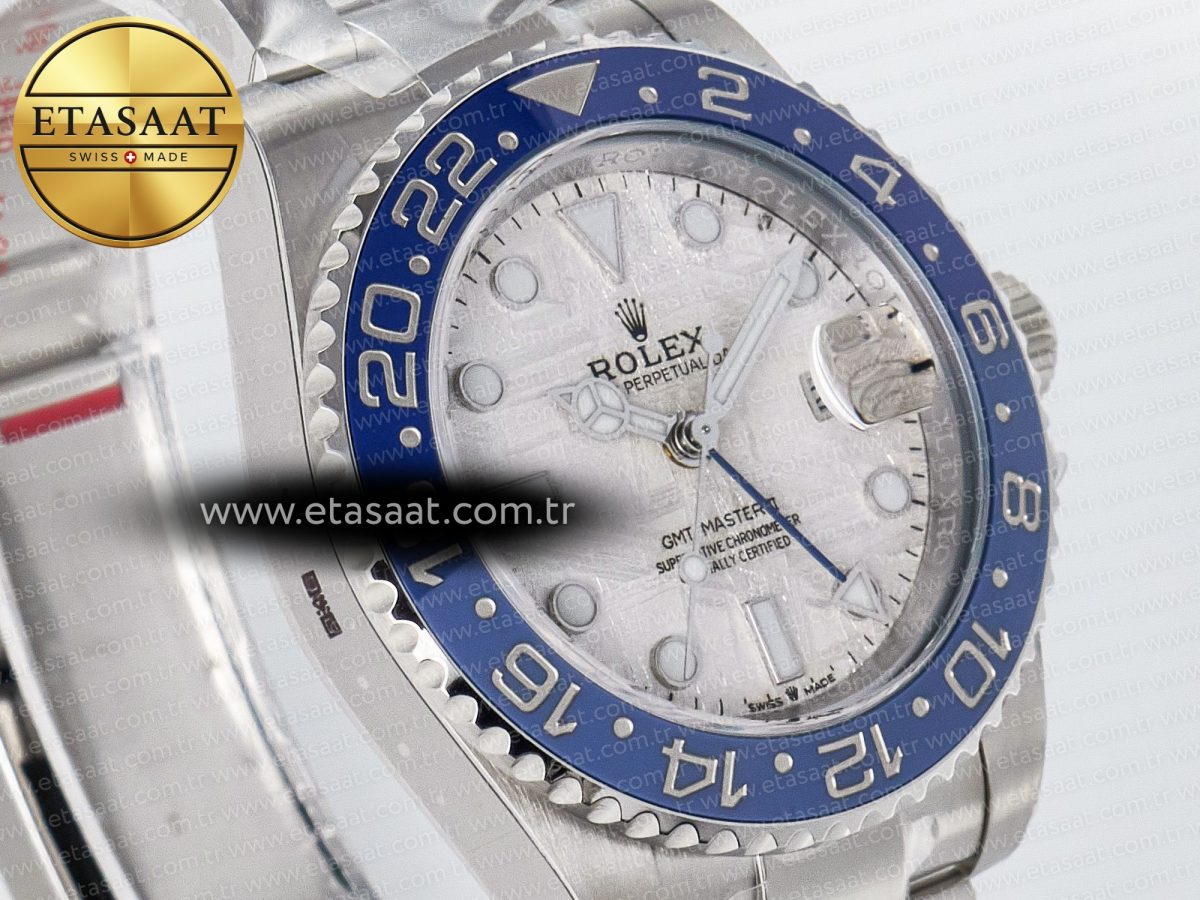 Rolex GMT-Master II 126716 BLAKEN 904L 1:1 Best Edition Meteorite Dial on SS Bracelet SH3285 - Görsel 5