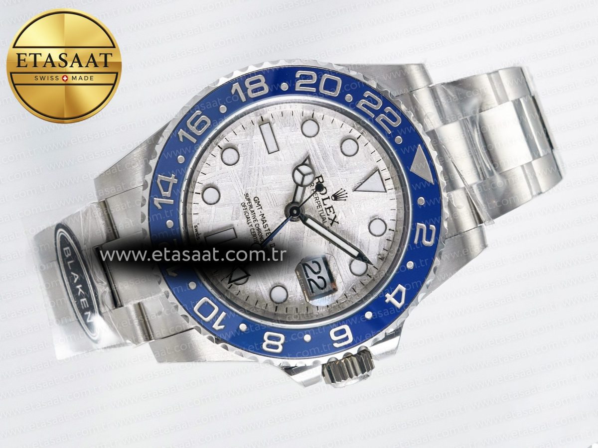 Rolex GMT-Master II 126716 BLAKEN 904L 1:1 Best Edition Meteorite Dial on SS Bracelet SH3285 - Görsel 8