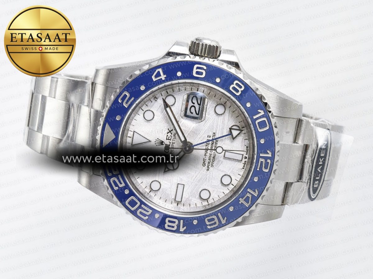 Rolex GMT-Master II 126716 BLAKEN 904L 1:1 Best Edition Meteorite Dial on SS Bracelet SH3285 - Görsel 9
