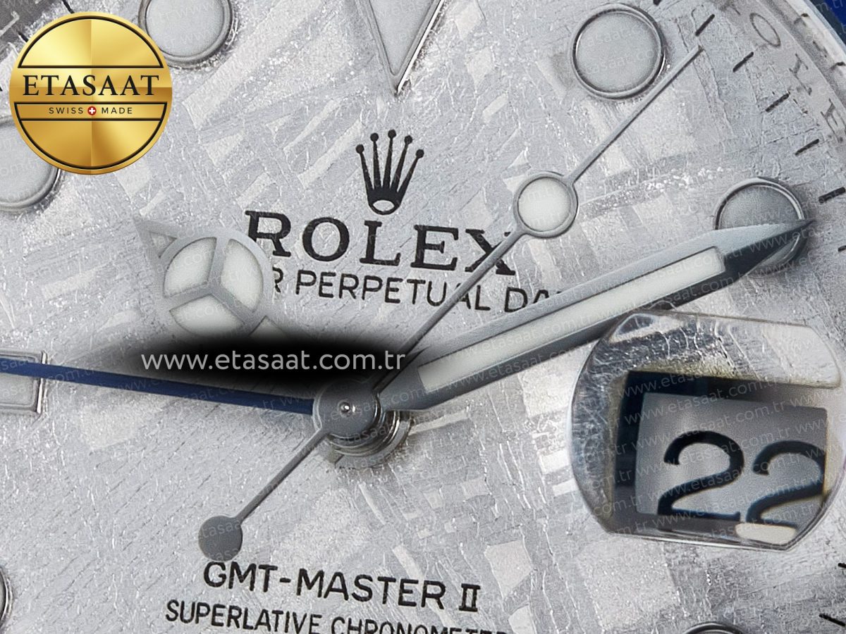 Rolex GMT-Master II 126716 BLAKEN 904L 1:1 Best Edition Meteorite Dial on SS Jubilee Bracelet SH3285 - Görsel 10