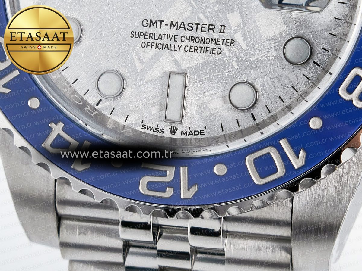 Rolex GMT-Master II 126716 BLAKEN 904L 1:1 Best Edition Meteorite Dial on SS Jubilee Bracelet SH3285 - Görsel 12