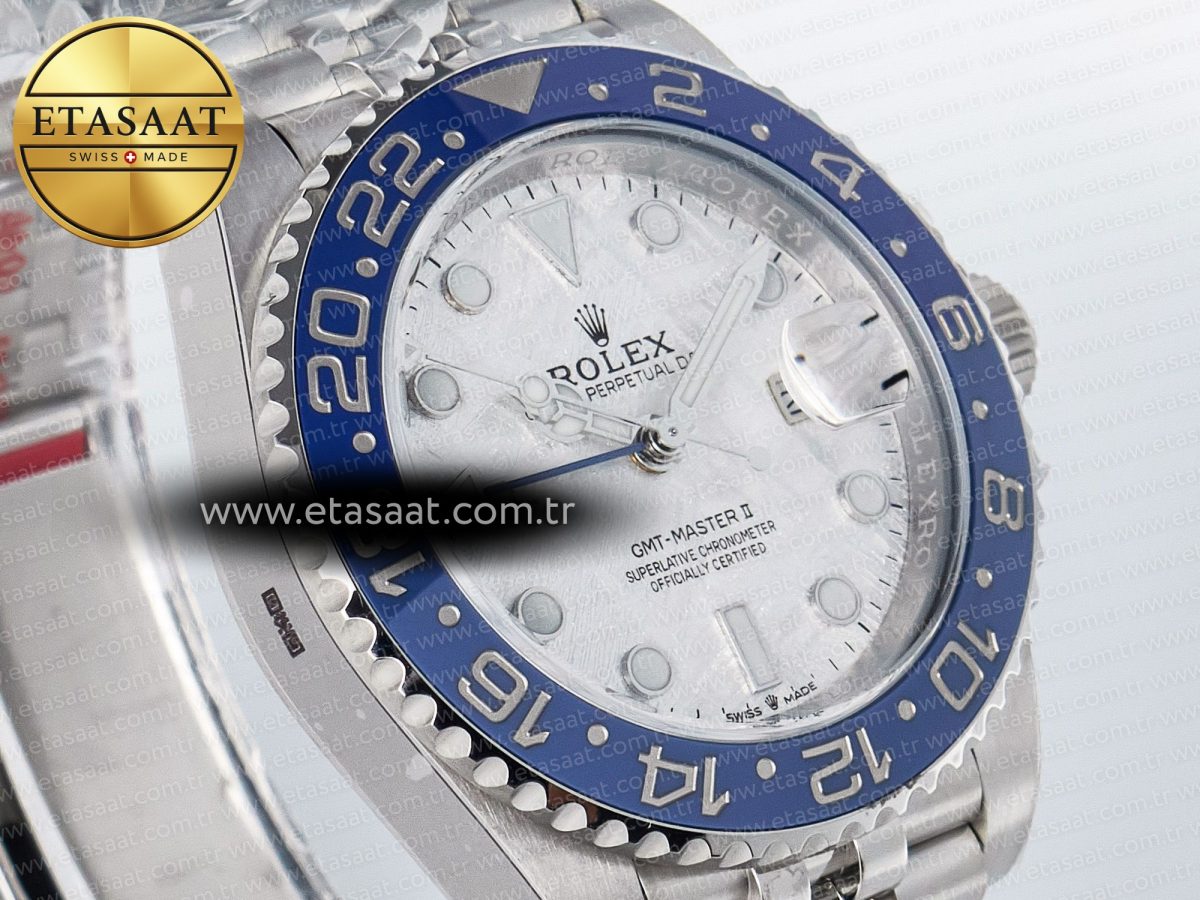 Rolex GMT-Master II 126716 BLAKEN 904L 1:1 Best Edition Meteorite Dial on SS Jubilee Bracelet SH3285 - Görsel 5