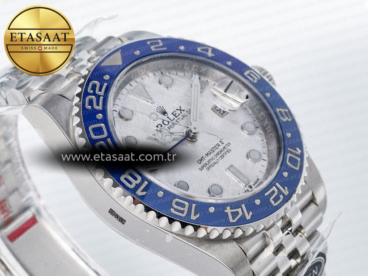 Rolex GMT-Master II 126716 BLAKEN 904L 1:1 Best Edition Meteorite Dial on SS Jubilee Bracelet SH3285 - Görsel 7