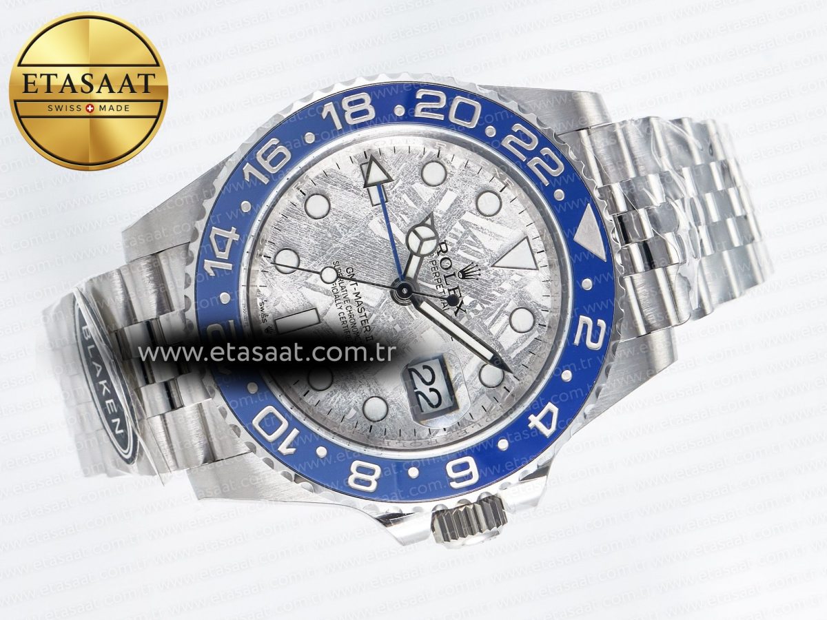 Rolex GMT-Master II 126716 BLAKEN 904L 1:1 Best Edition Meteorite Dial on SS Jubilee Bracelet SH3285 - Görsel 8