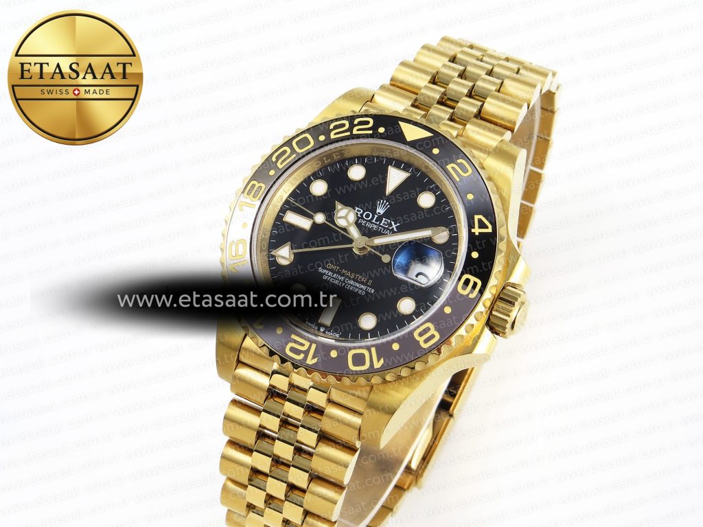 gmt master ii 126718 yg yg apf 11 best edition black dial on jubilee bracelet vr3285 chs1