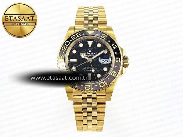 Rolex GMT Master II 126718 Siyah Kadran Jubilee Eta Saat - 1:1 Süper Klon Replika Saat