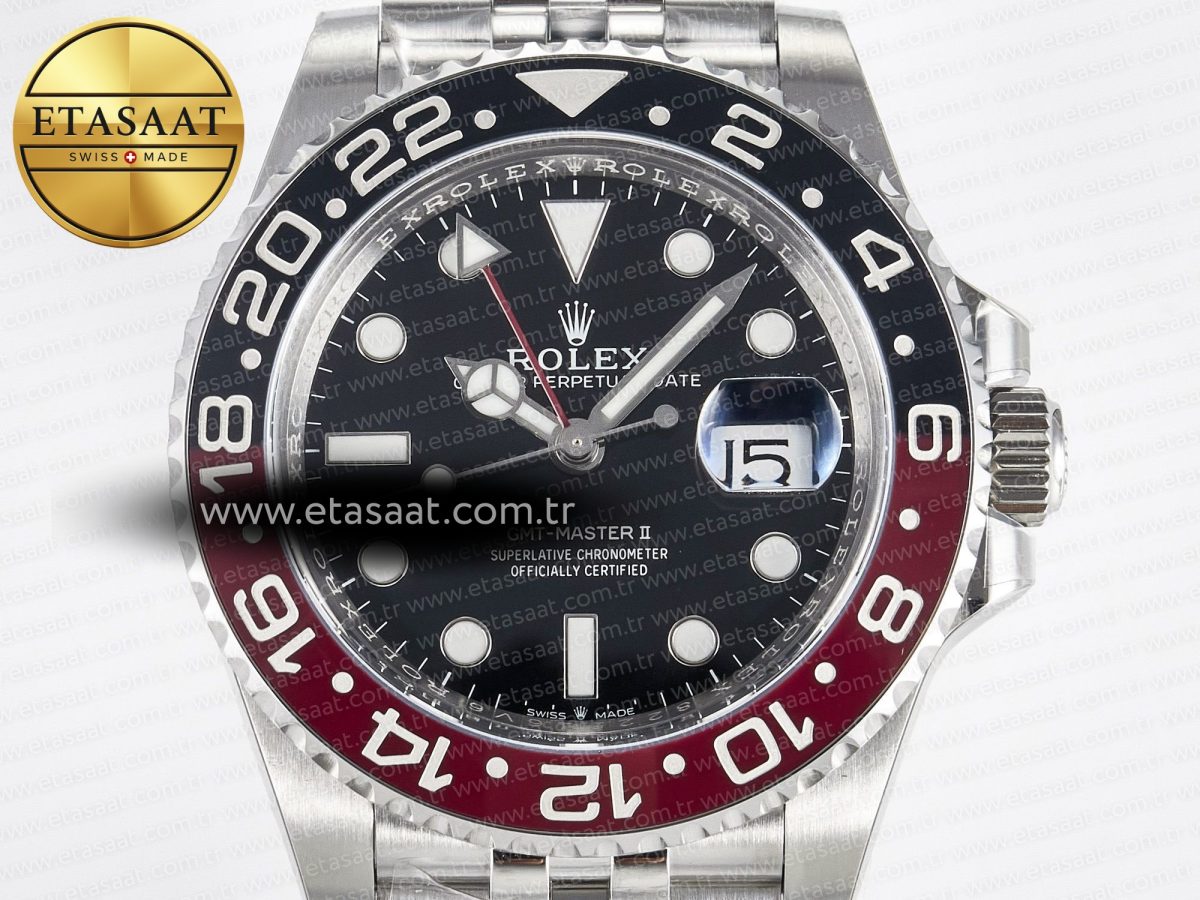 Rolex GMT-Master II 126719 BLAKEN 904L 1:1 Best Edition Black Dial on SS Jubilee Bracelet SH3285 - Görsel 4