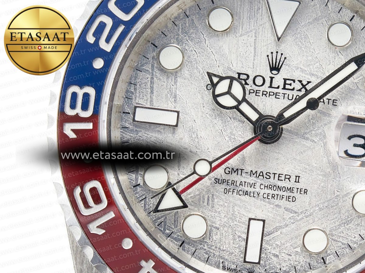 Rolex GMT-Master II 126719 BLRO Blue/Red Ceramic GMF Best Edition Meteorite Dial on Bracelet A3285 CHS - Görsel 10