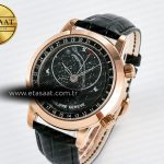 Patek Philippe Grand Complications 6102G Moon RG YLF Black Dial on Black Leather Strap A240