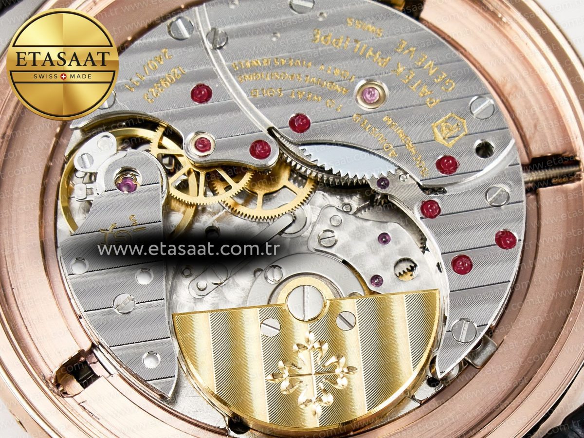 Patek Philippe Grand Complications 6102G Moon RG YLF Black Dial on Black Leather Strap A240 - Görsel 19