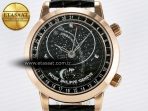 Patek Philippe Grand Complications 6102G Moon RG YLF Black Dial on Black Leather Strap A240 - Görsel 4