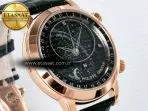 Patek Philippe Grand Complications 6102G Moon RG YLF Black Dial on Black Leather Strap A240 - Görsel 5